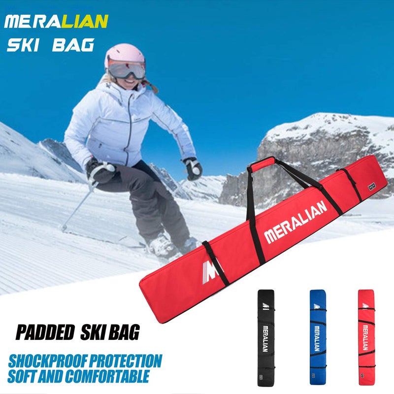 MERALIAN Padded Ski Bag Waterproof Full Padded Single Ski Travel Bag with Adjustable Shoulder Strap. (RED  170CM) - Image 2